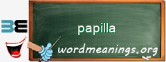 WordMeaning blackboard for papilla